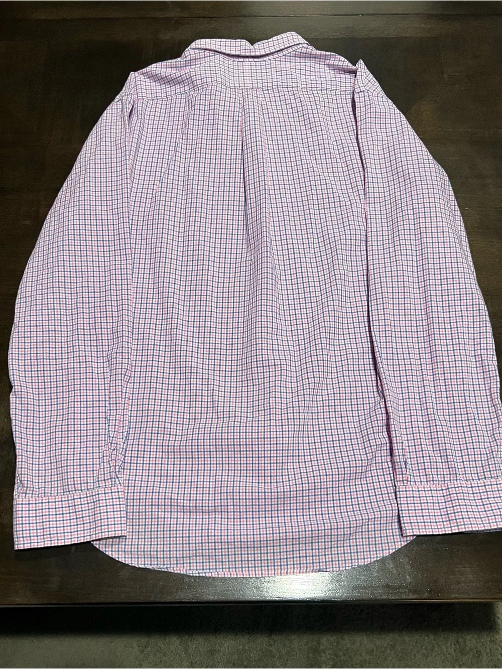 Ralph Lauren Slim Fit Men's L Pink Blue White Check Long Sleeve Woven Shirt